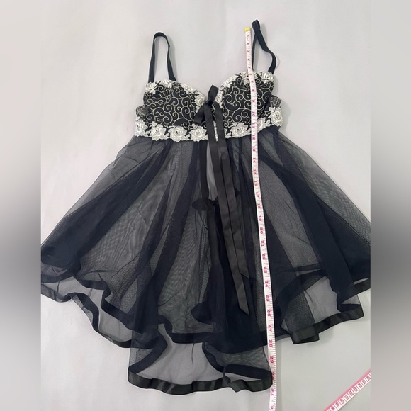 Victoria's Secret‎ Nightgown 34C  Women's Short Sexy Sheer Negligee Black - Picture 4 of 10